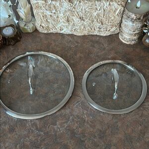 HEXCLAD Hybrid Cookware Lids Set of Two 8.5” and 11” Stainless Steel